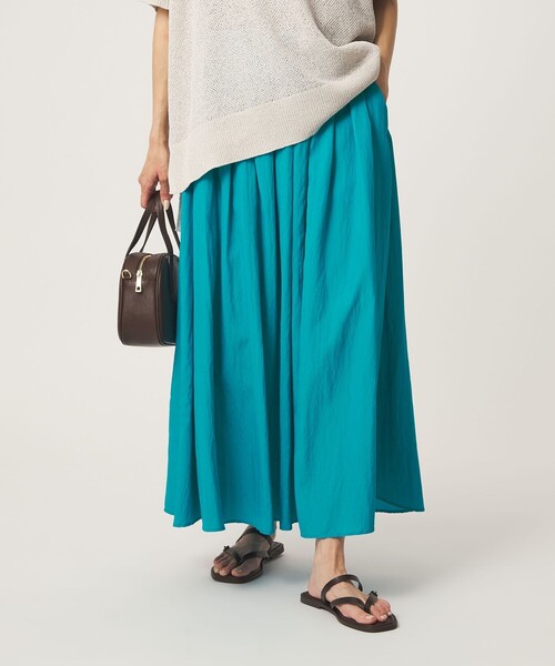 PGGブルーグリーンスカート　美品 green label relaxing（グリーンレーベルリラクシング） ロング