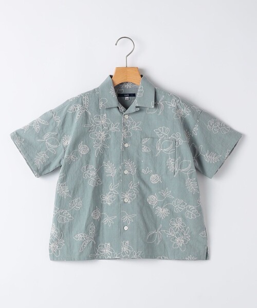 ブラウス シャツ SHIPS KIDS:140〜160cm /エンブロイダリー オープンカラー シャツ キッズ 子供服 男の子の画像