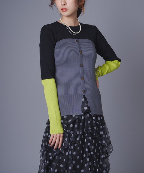 「terrace」 ニットカーディガン MEDIUM シルバー レディース_画像3