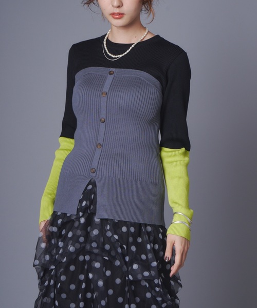 「terrace」 ニットカーディガン MEDIUM シルバー レディース_画像5