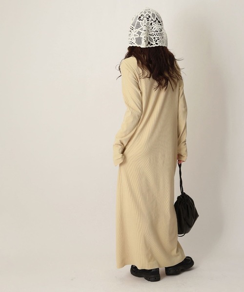 「NOAHL」 長袖ワンピース M イエロー レディース_画像5