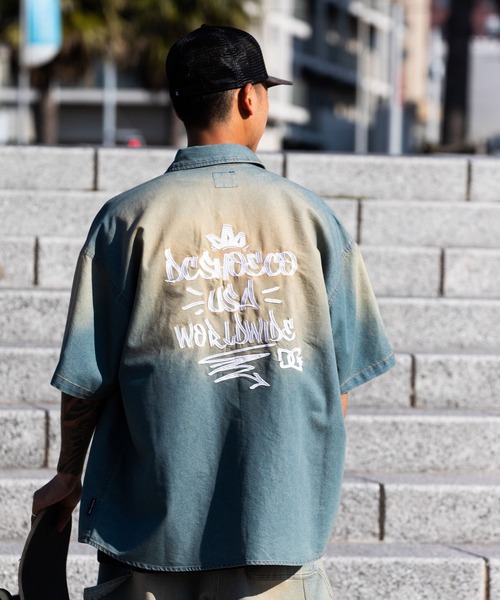 26SS現行品 半袖シャツ シルバーグレー 38 DC SHOES（ディーシーシューズ） シャツ 半袖 メンズ 26 WORKERS SHIRT