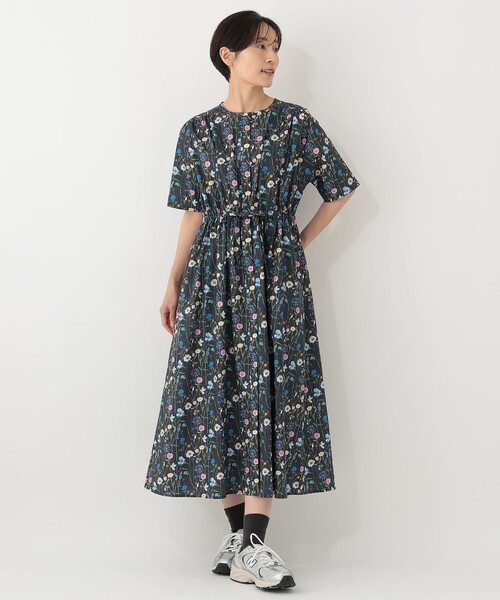 AfternoonTea wardrobe リバティプリントワンピース 半袖 L Afternoon Tea（アフタヌーンティー） ワンピース 半袖 シャツ