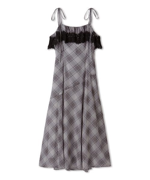 SNIDEL（スナイデル） ワンピース レースフリルチェックキャミ