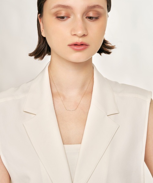 【美品】【ジュエルクローゼット】マイクロセッティング ダイヤモンド ネックレス Jewel closet by L&Co. ネックレス K10 ダイヤモンド マイクロ