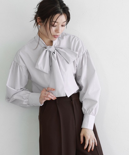 ブラウス シャツ 「リボン取り外し可能」マルチウェイボウタイブラウス レディース RUIRUE BOUTIQUE ブラウス シャツ ストレッチ ｜ マルチway バイ