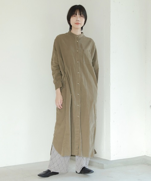 LAKOLE（ラコレ） ワンピース シャツワンピース コーデュロイノー