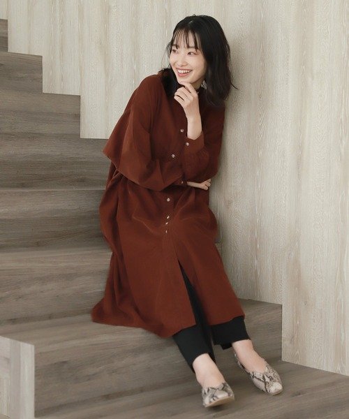 LAKOLE（ラコレ） ワンピース シャツワンピース コーデュロイノー