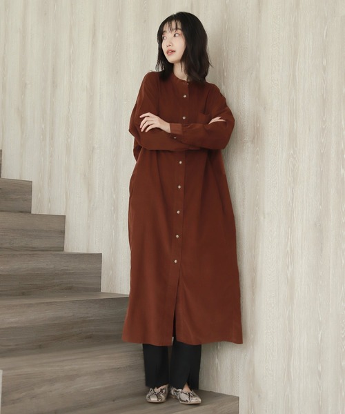 LAKOLE（ラコレ） ワンピース シャツワンピース コーデュロイノー
