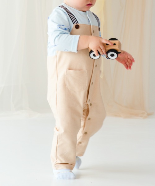 kids zoo（キッズズー） ベビー服 ロンパース カットデニムサロペット 