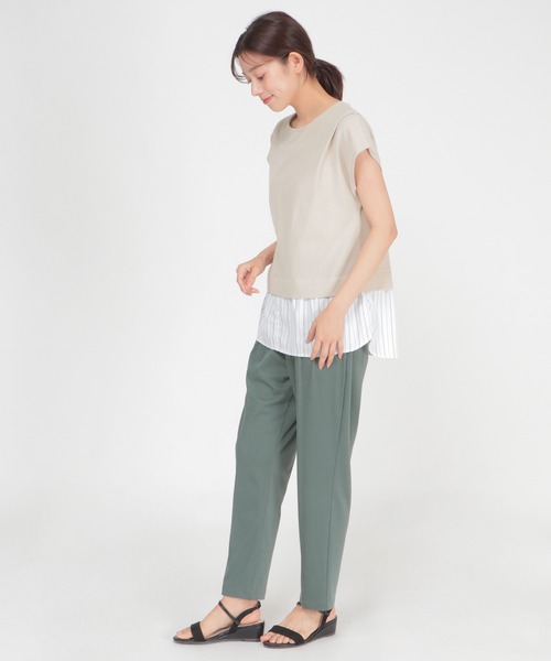 tシャツ 裾切替カットプルオーバー レディース ikka tシャツ カットミラノ裾切り替えプルオーバー レディース