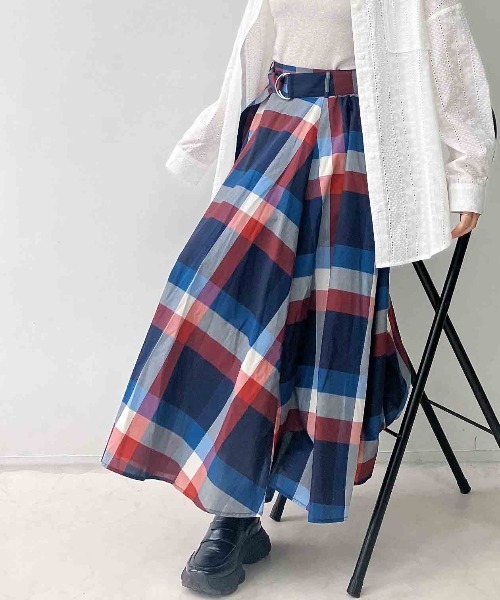 AS KNOW AS（アズノゥアズ） ロング スカートベルト付ボリュームロング