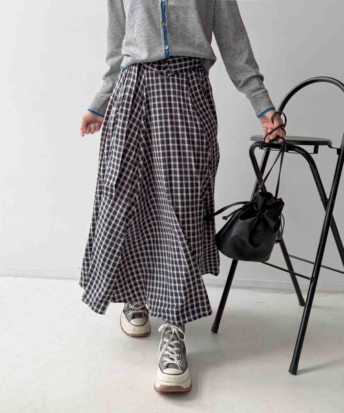 AS KNOW AS（アズノゥアズ） ロング スカートベルト付ボリュームロング