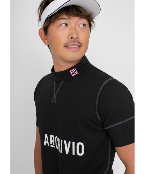 ARCHIVIO アルチビオ 2023年モデル ハイネック半袖Tシャツ フリル ブラック系 38 [240101044965] ゴルフウェア レディース archivio tシャツ 「LADIES」アルチビオゴルフウェア プル