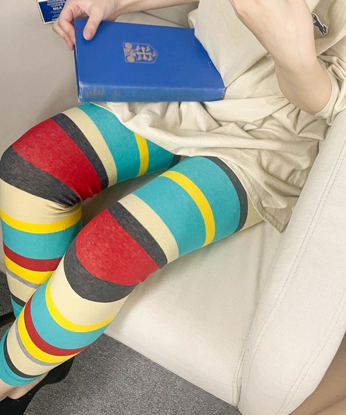 Healthknit（ヘルスニット） レギンス スパッツ 「 」ボーダーレギンス