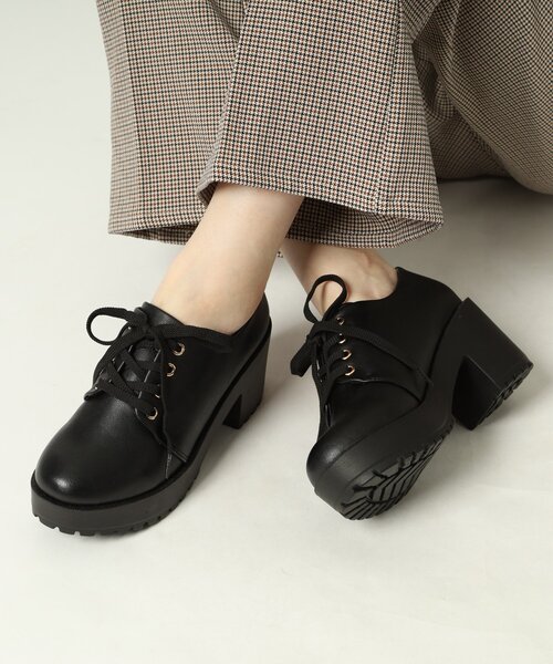 cs T&P パンプス 厚底レースアップパンプス : ZOZOTOWN Yahoo!店