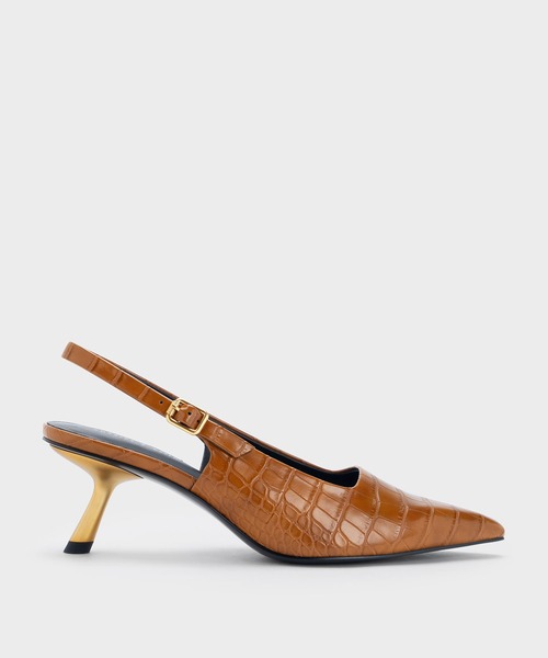 CHARLES ＆ KEITH パンプス クロックエフェクト スラントヒール