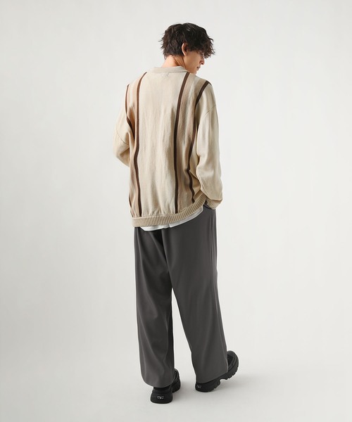 Revo. ポロシャツ ライン長袖 ニットポロ メンズ : ZOZOTOWN