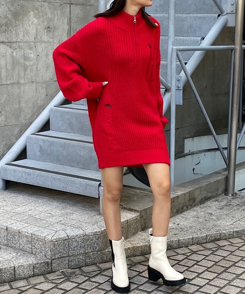 Roger&Raw（ロジャーアンドロウ） ニット セーター ダメージハーフ