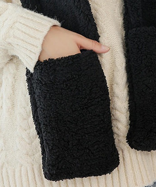 DAY CLOSET マフラー ストール レディース 手袋にもなるモコモコボアの