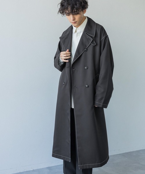 レイジブルードレープスリットハイネックトレンチロングコート RAGEBLUE（レイジブルー）の「Drape slit trench long coat