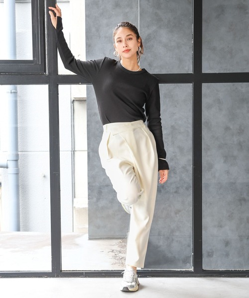 パンツ ORR SeamDetailDenim セール】ORR/オル Pleated Wide-leg Denim Jeans（デニムパンツ