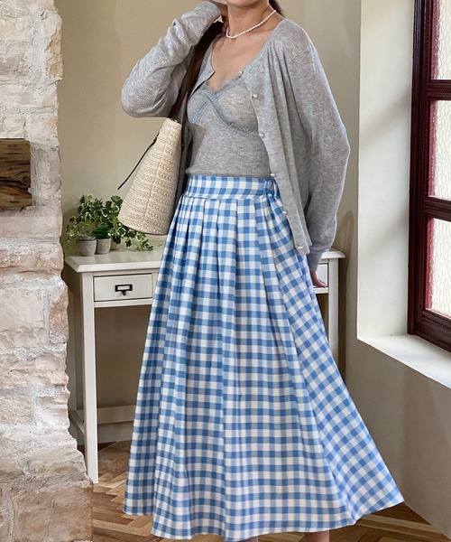 aimoha（アイモハ） スカート 青白チェック柄スカート : ZOZOTOWN