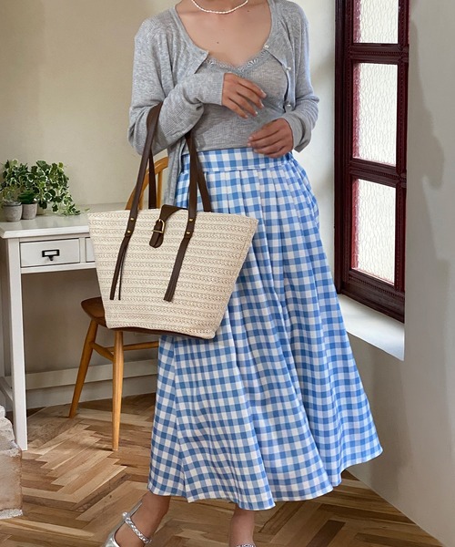 aimoha（アイモハ） スカート 青白チェック柄スカート : ZOZOTOWN