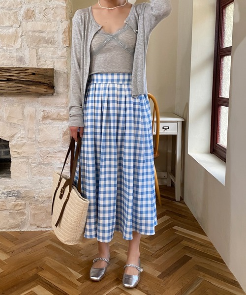 aimoha（アイモハ） スカート 青白チェック柄スカート : ZOZOTOWN