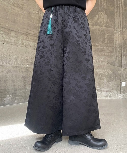 バギースラックス ワイドフレア モード 黒 古着 ワンフォー