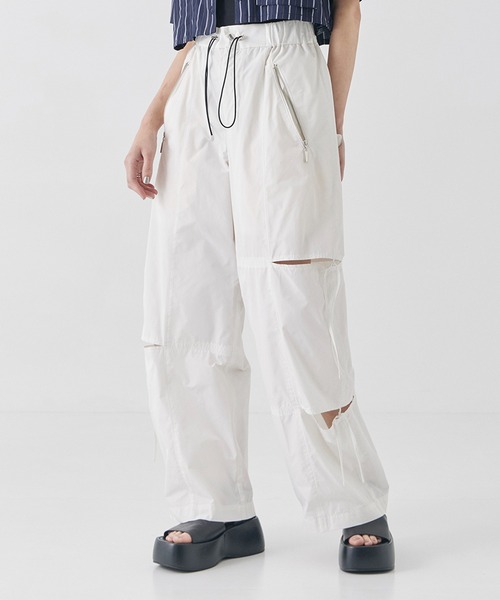 united tokyo スリットナイロンパンツ スリットナイロンパンツ(1 OFF WHITE): : ウィメンズ｜UNITED