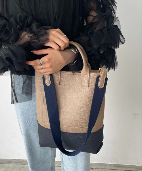 antic rag トートバッグ バイカラーミニショルダートートバッグ