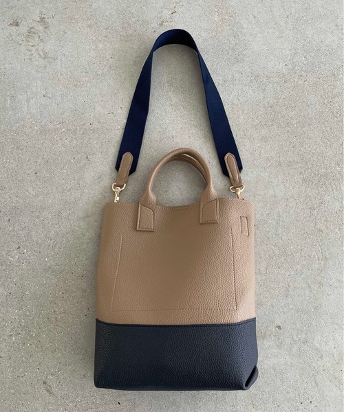 antic rag トートバッグ バイカラーミニショルダートートバッグ