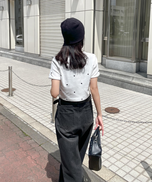 tシャツ Heart Bubble Tシャツ レディース ハートロゴ刺繍TEE|ems excite | RETRO GIRL ONLINE STORE