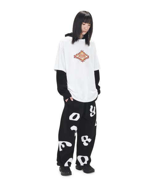 tシャツ 「OY/オーワイ」 WAFFLE LAYERED HOODED LONG SLEEVE/フード レイヤードロングスリーブ レディース メンズ OY tシャツ 「OY/オーワイ」 WAFFLE LAYERED HOODED LONG SLEEVE