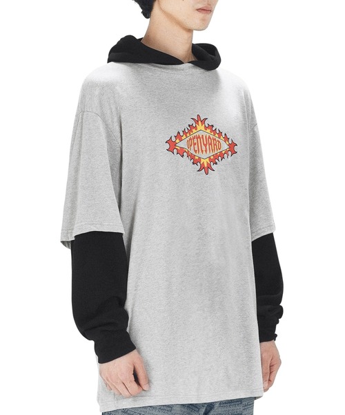 tシャツ 「OY/オーワイ」 WAFFLE LAYERED HOODED LONG SLEEVE/フード レイヤードロングスリーブ レディース メンズ OY tシャツ 「OY/オーワイ」 WAFFLE LAYERED HOODED LONG SLEEVE