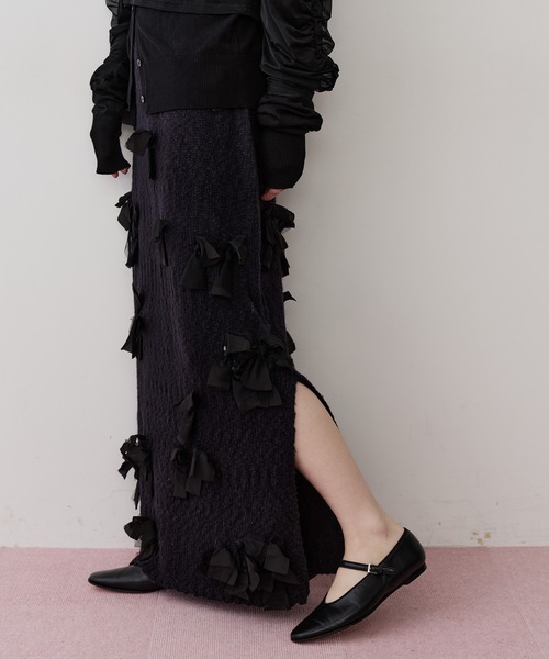 J1U by LA BELLE ETUDE スカート メニーリボンニットIライン