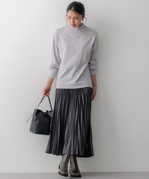 tシャツ 「洗える」ウールミルドジャージー リブデザイン カットソー レディース 23区 tシャツ 「洗える」ウールミルドジャージー リブデザイン