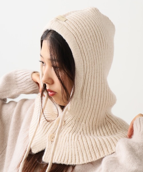 ROOP TOKYO ニット帽 ニットキャップ ニット バラクラバ フロント