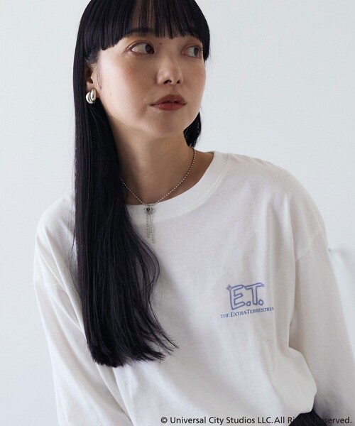 FREAK'S STORE tシャツ E.T. ラメバックプリント ロンT