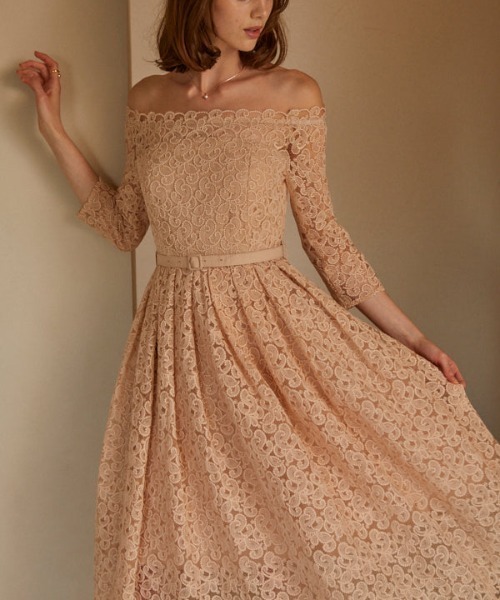 ワンピース Sensitive lace midi dress センシティブレースミディドレス