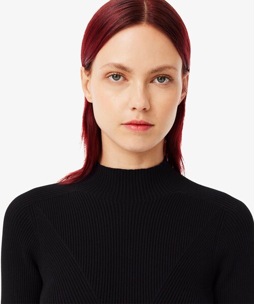 ニット セーター シームレス 3Dニッティングハイネックセーター レディース LACOSTE ニット セーター シームレス 3Dニッティングハイネック