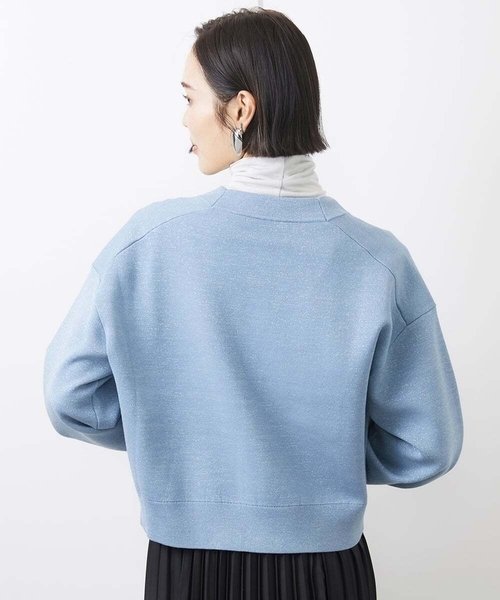 MICHEL KLEIN（ミッシェルクラン） カーディガン ラメVネックショート