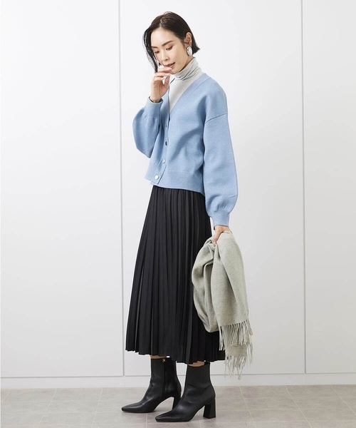 MICHEL KLEIN（ミッシェルクラン） カーディガン ラメVネックショート