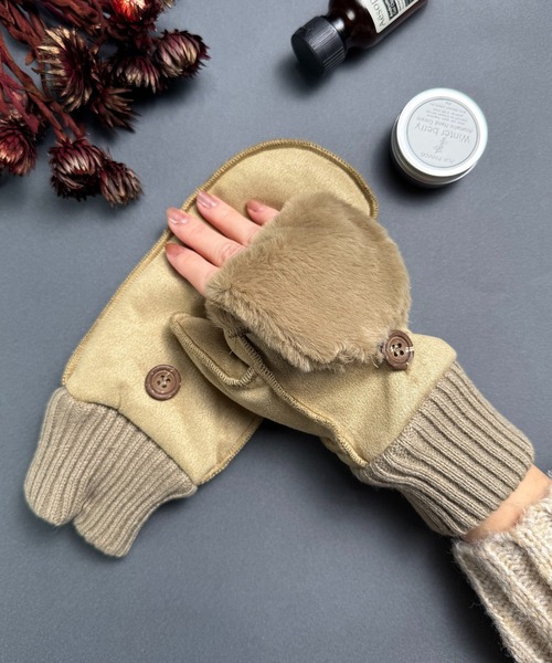 CALIFORNIA OUTFITTERS 手袋 2-10D8 ムートン風 2way ミトン CALIFORNIA OUTFITTERS 手袋 2-10D8 ムートン風 2way ミトン