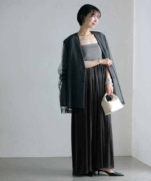 ワンピース 「TORRAZZO DONNA/トラッゾドンナ」Rib knit*Bare Top 