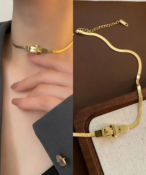 L LABEL（エルラベル） チョーカー メタルベルトチョーカー レディース