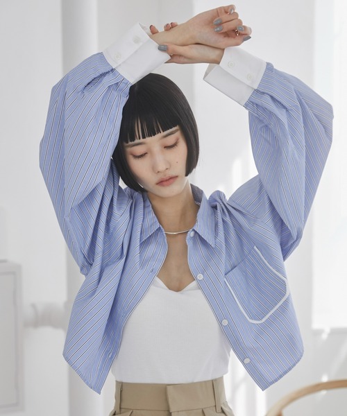 クロップドフレンチシャツ オーバーサイズクロップドシャツ | シャツ＆ブラウス | YANUK ONLINE STORE