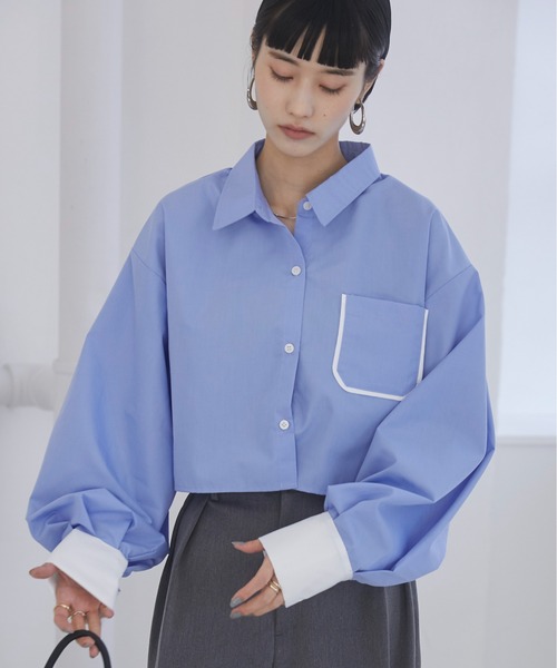 ANGIE ブラウス シャツ クロップドシャツ レディース : ZOZOTOWN Yahoo