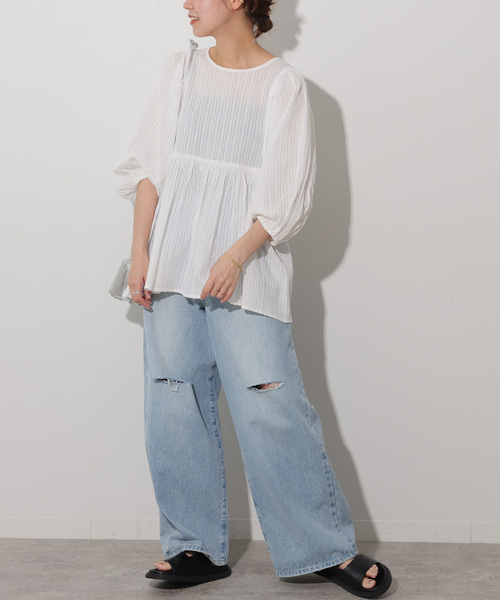 JOURNAL STANDARD relume｜《追加》ドビーパフスリーブブラウス